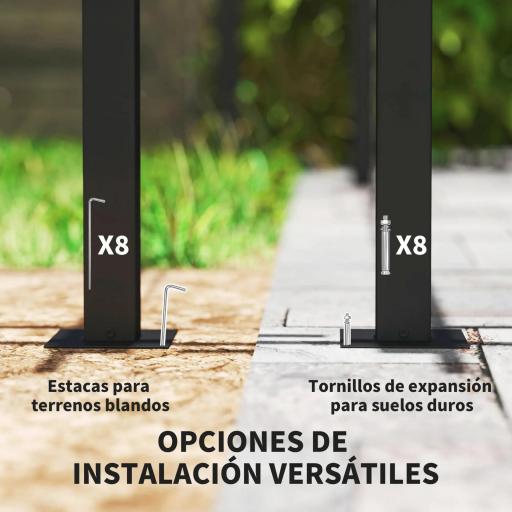 Pérgola con Techo Retráctil 4x3 m Cenador con Paredes Laterales Anti-UV Resistente al Agua para Jardín Patio Crema [8]