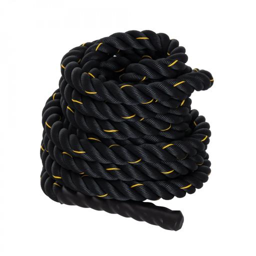 Cuerda de Batalla Ø38 mm Longitud 9 m Battle Rope Formación Battling Power Cuerda Ejercicio Fitness Deporte Poliéster Ultra Resistente Negro [8]