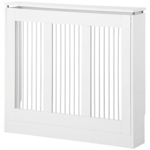 Cubierta de Radiador Blanco 90x18x84 cm Cubre Radiador de MDF Diseño Moderno Estante para Radiador Vertical para Salón [8]