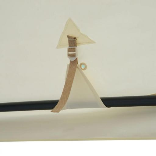 Cenador de Jardín 3x3 m Pabellón de Exterior con Doble Techo de Ventilación 4 Cortinas Mosquiteras Laterales con Cremallera 8 Orificios de Drenaje Gazebo para Fiestas Patio Crema [7]