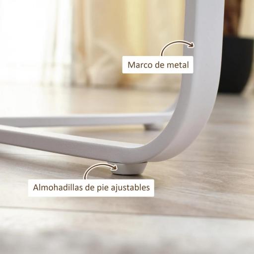 Juego de 2 Mesas de Centro Ø65x32 cm y Ø45x26 cm con Encimera de Madera y Patas de Metal Natural y Blanco [3]