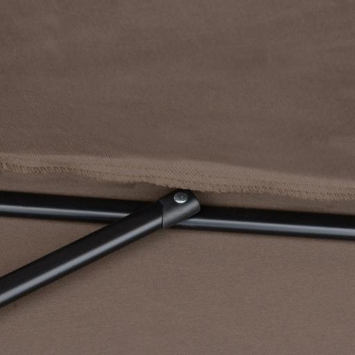 Sombrilla 269x138x236 cm Parasol de Jardín con Manivela y Forma Semicircular Tela Poliéster 180 g/m² para Exterior Terraza Patio Piscina Café [6]