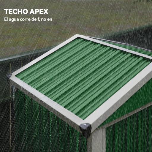 Cobertizo de Jardín Exterior 1,1 m² 133x87x178 cm con 2 Puertas Correderas Techo Inclinado y Guantes Verde [5]