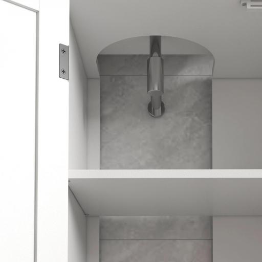 Mueble Bajo Lavabo de Pie con 2 Puertas y Estantes Ajustables Antivuelco Estilo Moderno 90x30x60 cm Blanco [9]