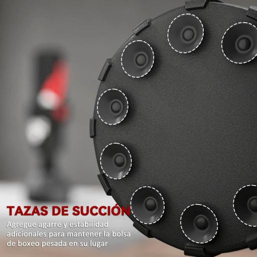 Saco de Boxeo de Pie 175 cm para Adultos Altura Ajustable de Banda Base Rellenable con Ventosas Amortiguador Negro [7]