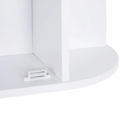 Armario de Baño con Espejo Mueble Colgante de Aseo con 1 Puerta 2 Estantes Interiores y 6 Estantes Laterales para Salón Cocina Dormitorio 66x17x63 cm Blanco [4]