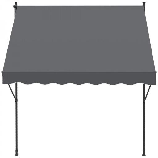 Toldo Manual Retráctil 200x175x210-310 cm Ajustable con Manivela Protección Solar UV40+ para Balcón Terraza Gris [4]