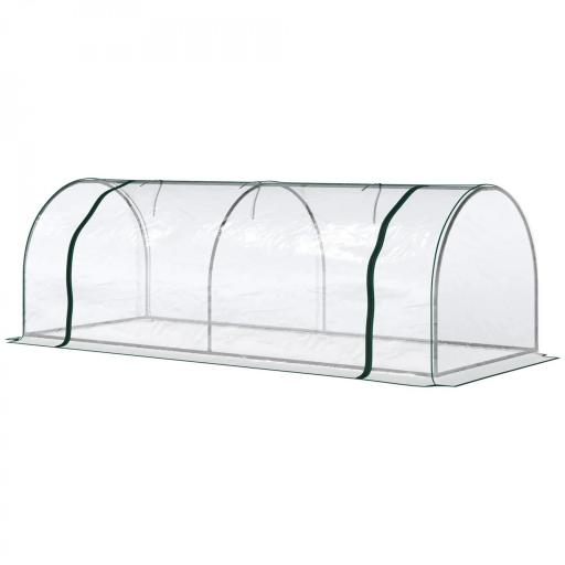 Invernadero de Exterior 200x100x80 cm Invernadero de Jardín Tipo Túnel con Marco de Acero y Cubierta de PVC Invernadero Pequeño para Cultivo de Plantas Tomates Transparente [9]