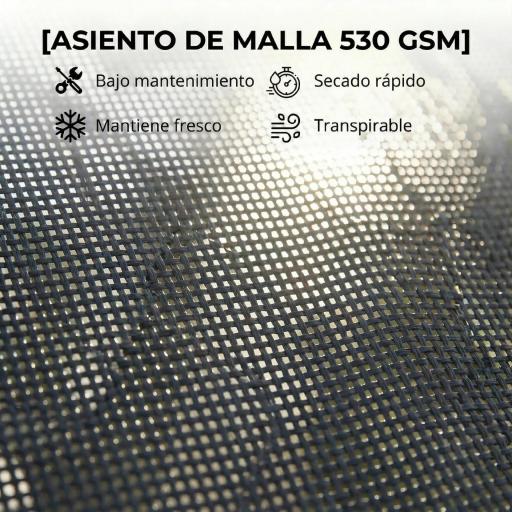 Conjunto de 2 Tumbonas Reclinables con Ruedas Respaldo Ajustable 4 Niveles Estructura de Aluminio Tela Textilene Gris [7]