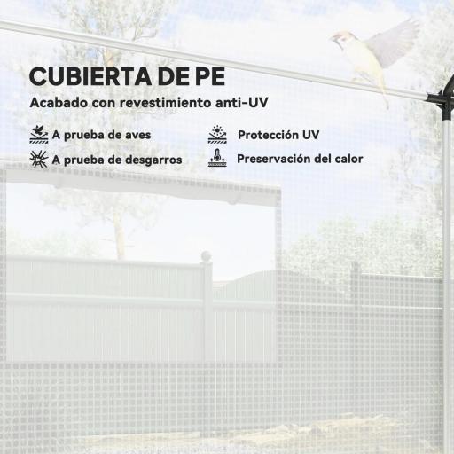 Invernadero de Túnel 2x3x2 m con 4 Ventanas de Malla y Puerta con Cremallera Invernadero de Huerto para Jardín Blanco [2]