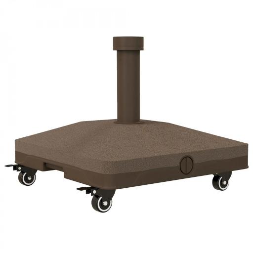 Base para Sombrilla con Ruedas con Postes Ø22 mm a Ø38 mm Rellenable de Arena 18 kg o Agua 16 kg para Jardín Marrón [8]