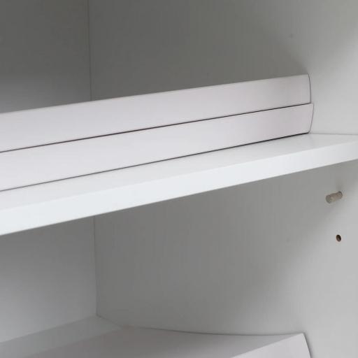 Armario para Impresora con Ruedas Cajón 2 Puertas y Estante para Salón Oficina Estudio 60x39x80 cm Blanco [6]