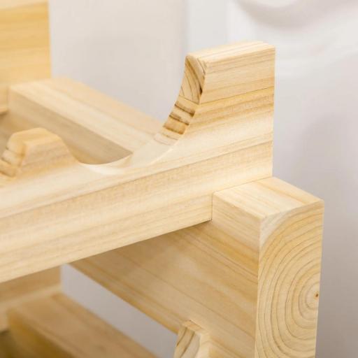 Botellero de Madera de 6 Niveles 72 Botellas Botellero Vertical Carga 100 kg para Cocina Bar 114x28x85 cm Madera Natural [9]