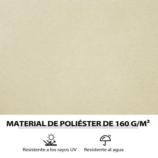 Paredes Laterales de Sustitución para Pérgola 3x3 m con Protección UV Ventanas Transparentes y Cortinas Ajustables Crema [3]