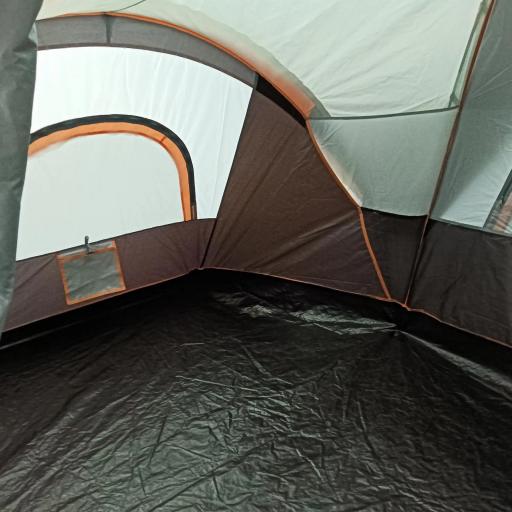 Tienda de Acampada para 5-6 Personas Impermeable 3000mm+ con Bolsa de Transporte y Gancho 455x220x180 cm Gris [7]