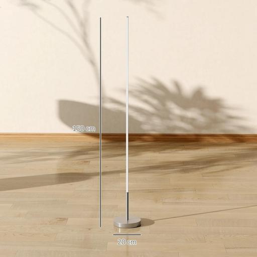 Lámpara de Pie Moderna Salón con Brillo Temperaturas de Color Ajustables Mando a Distancia Magnético Gris Plateado [1]