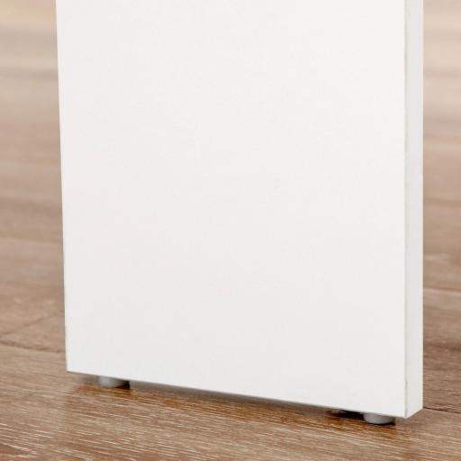 Mesa de Comedor Plegable Alas Abatibles con Ruedas y 2 Cajones Mesa de Cocina Pequeña Estilo Moderno 120x80x75 cm Blanco [6]