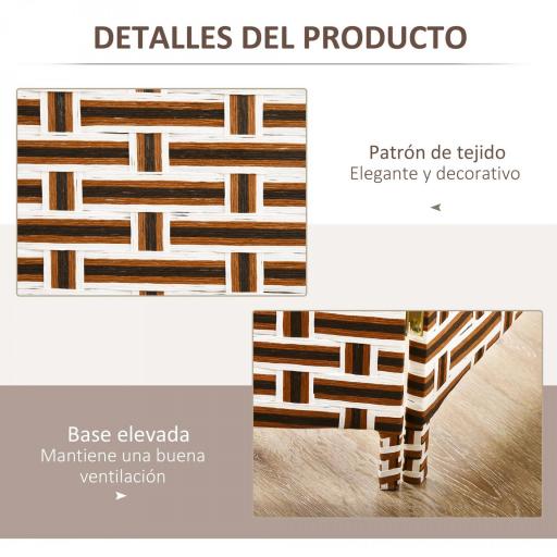 Biombo Separador de Ambientes de 4 Paneles Plegables de Madera de Pino y Fibra de Papel 180x180cm Marrón y Blanco [4]