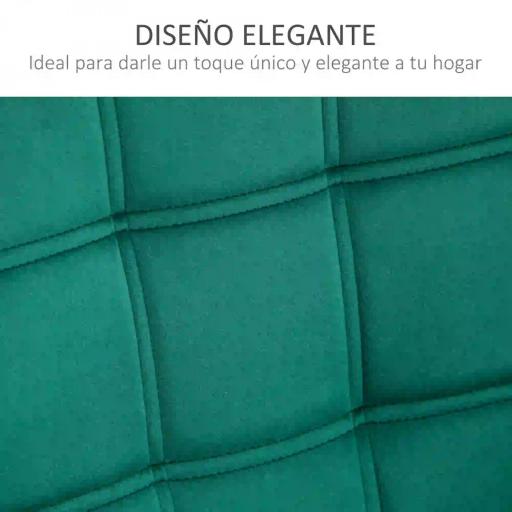 Butaca de Salón Moderna Tapizado en Terciopelo con Asiento Ancho Patas de Madera Sillón Relax para Sala de Estar Verde [7]