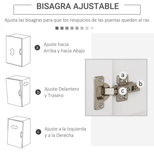 Armario de Cocina Moderno Aparador de Comedor con 3 Cajones 3 Puertas y Estantes Ajustables 80x39,5x183,5 cm Blanco [6]