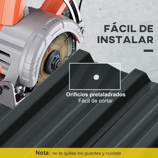 Juego de 12 Paneles para Tejado de Acero Galvanizado 7m² para Caseta de Herramientas Cobertizo 129x45cm Gris Oscuro [9]