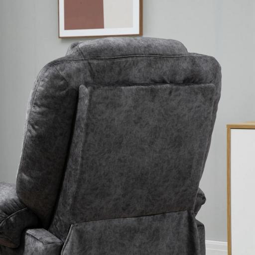 Sillón Relax Reclinable Manual Sillón Relax de Terciopelo con Reposabrazos Reposapiés Acolchado Grueso Negro [7]