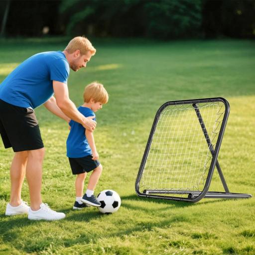 Red de Rebote Plegable Reboteador Ajustable en Ángulo de 5 Niveles para Entrenamiento de Fútbol Tenis Béisbol Deportes 78x84x65-78 cm Negro [2]