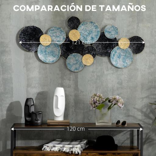 3D Arte de Pared Metálico Adornos Modernos Redondos para Colgar Decoración para Salón Dormitorio Multicolor [4]