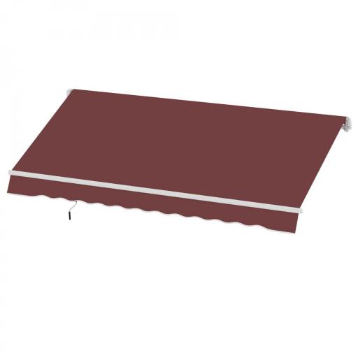 Toldo Retráctil Manual 3,5x2,5 m con Ángulo Ajustable Manivela Estructura de Aluminio y Protección UPF30+ Rojo Vino [8]