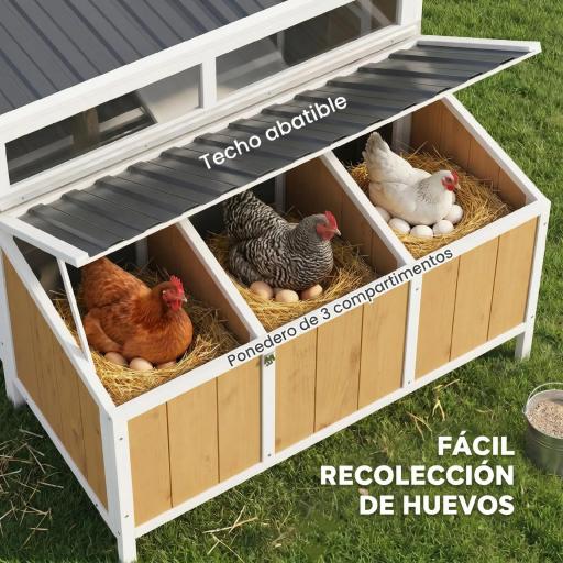 Gallinero para Exterior de Madera 145x90x92 cm para 2-4 Gallinas con Nido Casa Lateral Bandeja Extraíble Amarillo [1]