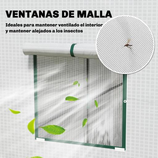 Invernadero de Exterior con Ventanas de Malla y Puerta con Cremallera para Cultivar Plantas Flores 196x77x197 cm Blanco [2]
