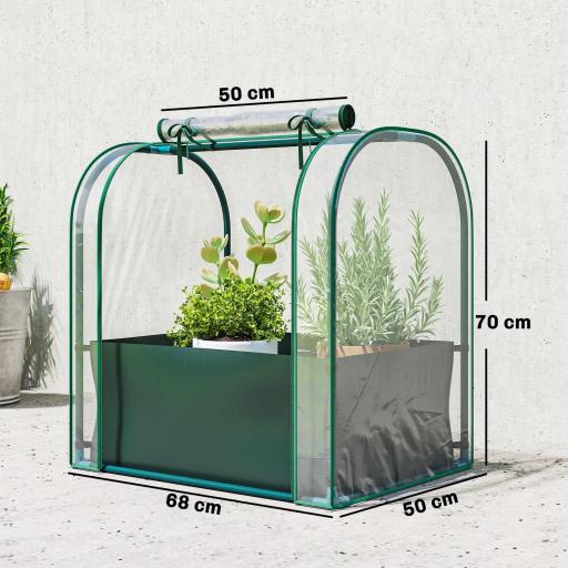 Mini Invernadero con Bolsa de Plantación Invernadero Pequeño Portátil para Interior y Exterior 68x50x70 cm Verde [1]