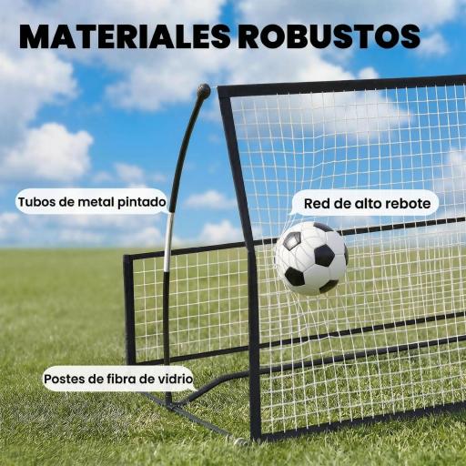 Red de Rebote Plegable 2 en 1 con Bolsa de Transporte para Entrenamiento de Fútbol y Béisbol 200x94x122 cm Negro [6]