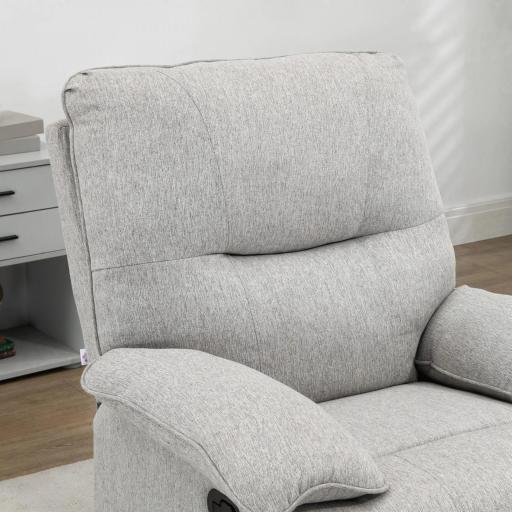 Sofá Reclinable Manual Sillón Relax Tapizado en Tela Reposapiés Carga 160 kg para Personas 150-190 cm 89x98x101 cm Gris [7]