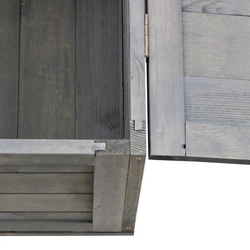 Casa para Tortugas de Madera con Techo de Malla y Paneles Laterales Transparentes Extraíbles 91x60,5x32 cm Gris [7]