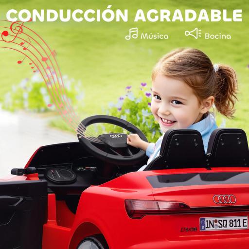 Coche Eléctrico para Niños Audi Q8 etron sportback con Batería 12V Mando a Distancia Faros Bocina y Música Rojo [1]