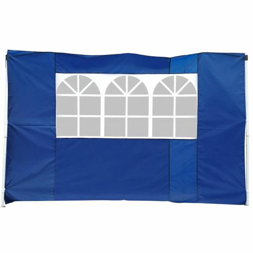  2 Paredes Laterales para Carpas de 3 x 3 m/3 x 6 m, 300x200 cm, Paredes Laterales de Repuesto para Cenador de Tela Oxford con Ventana, para Jardín, Exteriores, Fiestas, Azul [6]