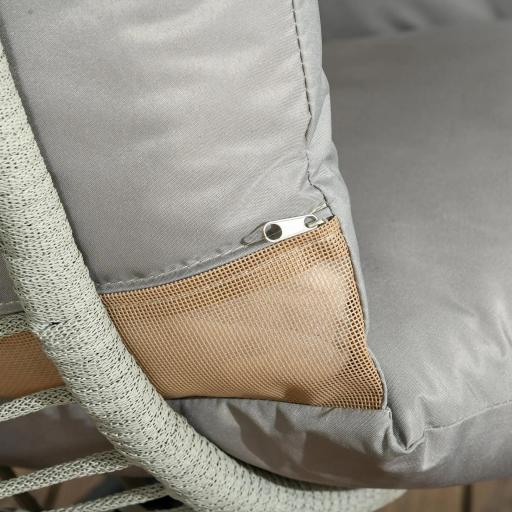Silla Colgante con Soporte Cesta Plegable Cojín y Reposacabezas para Interior y Exterior Carga 120 kg Gris y Negro [5]