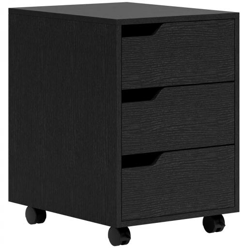 Cajonera de Oficina con Ruedas 3 Cajones Cajonera para Escritorio Estudio 40x50x57,5 cm Negro [8]