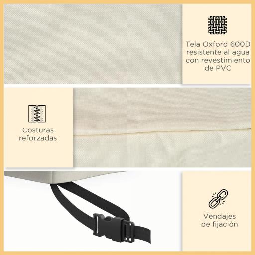 Funda Biege Impermeable para Banco 3 Plazas 218x111x101 cm Cubierta para Sofá o Mueble de Jardín [2]