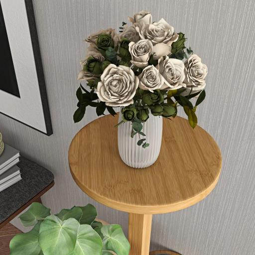 Soporte para Plantas de Bambú con Ruedas de 5 Niveles Estantería Redonda para Plantas para Esquina 33x33x90 cm Natural [7]