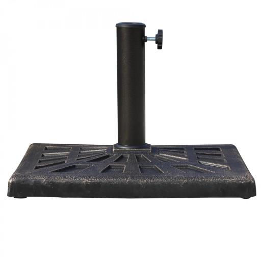 Base para Sombrilla de Resina Peso 15 kg para Poste de Parasol de Ø3,8 cm y Ø4,8 cm para Terraza 47x47x32 cm Bronce [2]