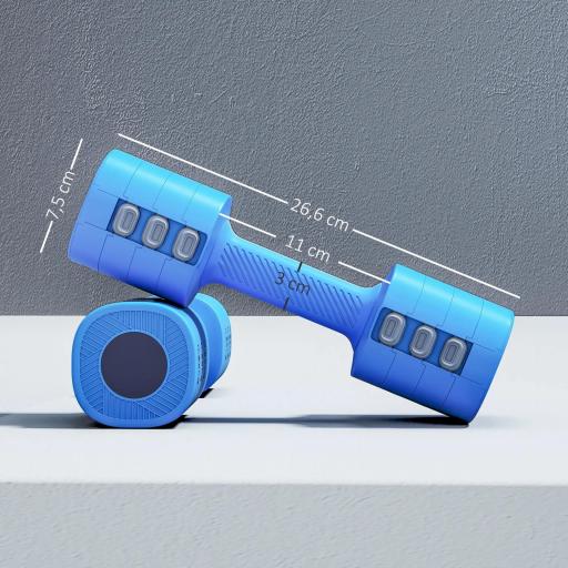 Juego de Mancuernas Ajustables 4 en 1 de 1/1,5/2/2,5 kg con Mangos Antideslizantes y Diseño Cuadrado para Casa Gimnasio [1]