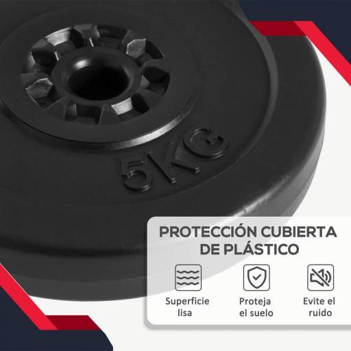 Juego de 4 Discos de Pesas de 2x5 kg y 2x10 kg Juego de Placas de Pesas con Agujero de Ø25 mm para Barra o Mancuernas Entrenamiento de Fuerza Levantamiento de Pesas Negro [4]