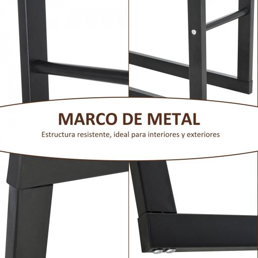 Soporte para Leña de Metal Estante de Leña Leñero de Exterior para Interior y Exterior Carga 100 kg 40x25x150 cm Negro [5]