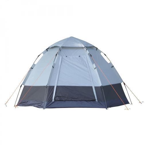 Tienda de Camping para 2-3 Personas con 2 Puertas Impermeable Anti-UV Palanca Automática 260x260x150 cm Negro y Gris [8]