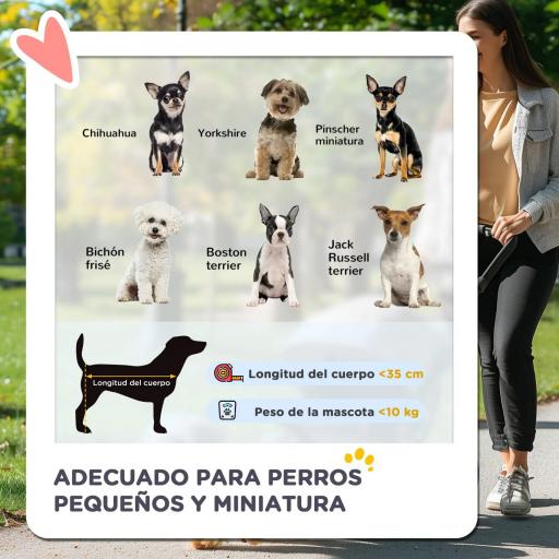 Carrito para Perros Pequeños 3 en 1 con Vagón Desmontable Cesta de Almacenaje Correas de Seguridad y Cojín Rosa [4]