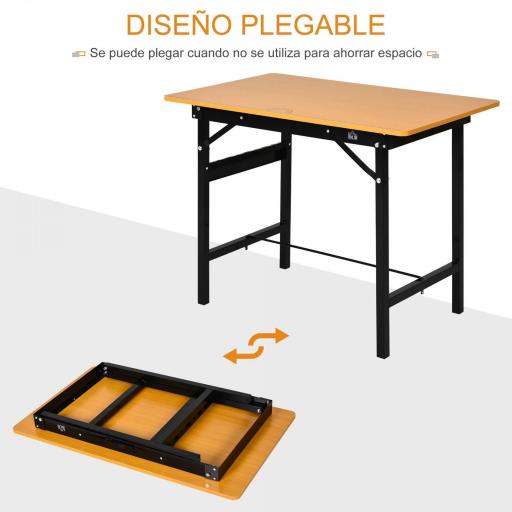 Banco de Trabajo Plegable con Regla Transportador Carga 100 kg 100x60x75,5 cm Natural y Negro [2]