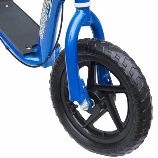 Patinete para Niños de 5-12 Años Scooter de 2 Ruedas Grandes de 12 Pulgadas con Freno y Manillar Ajustable en Altura Carga Máx. 50 kg 120x52x80-88 cm Azul [7]