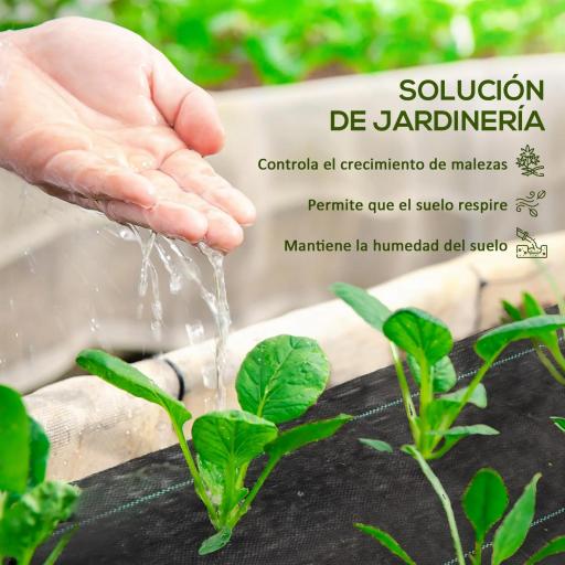 Malla Geotextil 2x50 m Malla de Jardín contra Malas Hierbas 130 g/m² Rollo de Malla Antimaleza Negro [4]